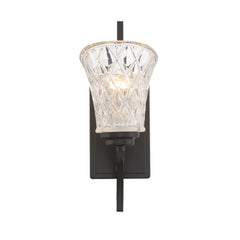 1- Light Dimmable Vintage Black Armed Sconce S4001BK-R03