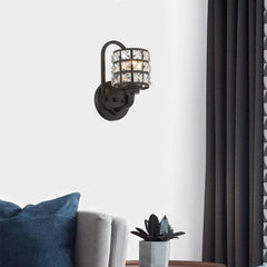 1 - Light Matte Black Armed Sconce S5001BK-BS01