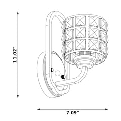 1 - Light Matte Black Armed Sconce S5001BK-BS01