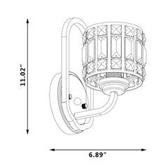 1 - Light Dimmable Matte Black Armed Sconce S5001BK-MS02