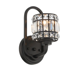 1 - Light Dimmable Matte Black Armed Sconce S5001BK-MS02