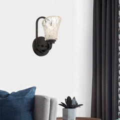 1 - Light Dimmable Black Armed Sconce S5001BK-R03