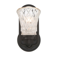 1 - Light Dimmable Black Armed Sconce S5001BK-R03