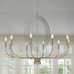 10 - Light Candle Style Geometric Chandelier SJF30510BD