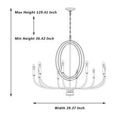 10 - Light Candle Style Geometric Chandelier SJF30510BD