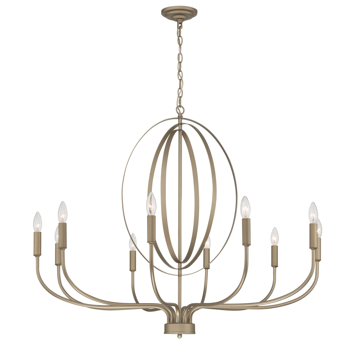 10 - Light Candle Style Geometric Chandelier SJF30510BD