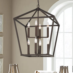 8 - Light Lantern Geometric Chandelier SJS10308ORB