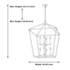 8 - Light Lantern Geometric Chandelier SJS10308ORB