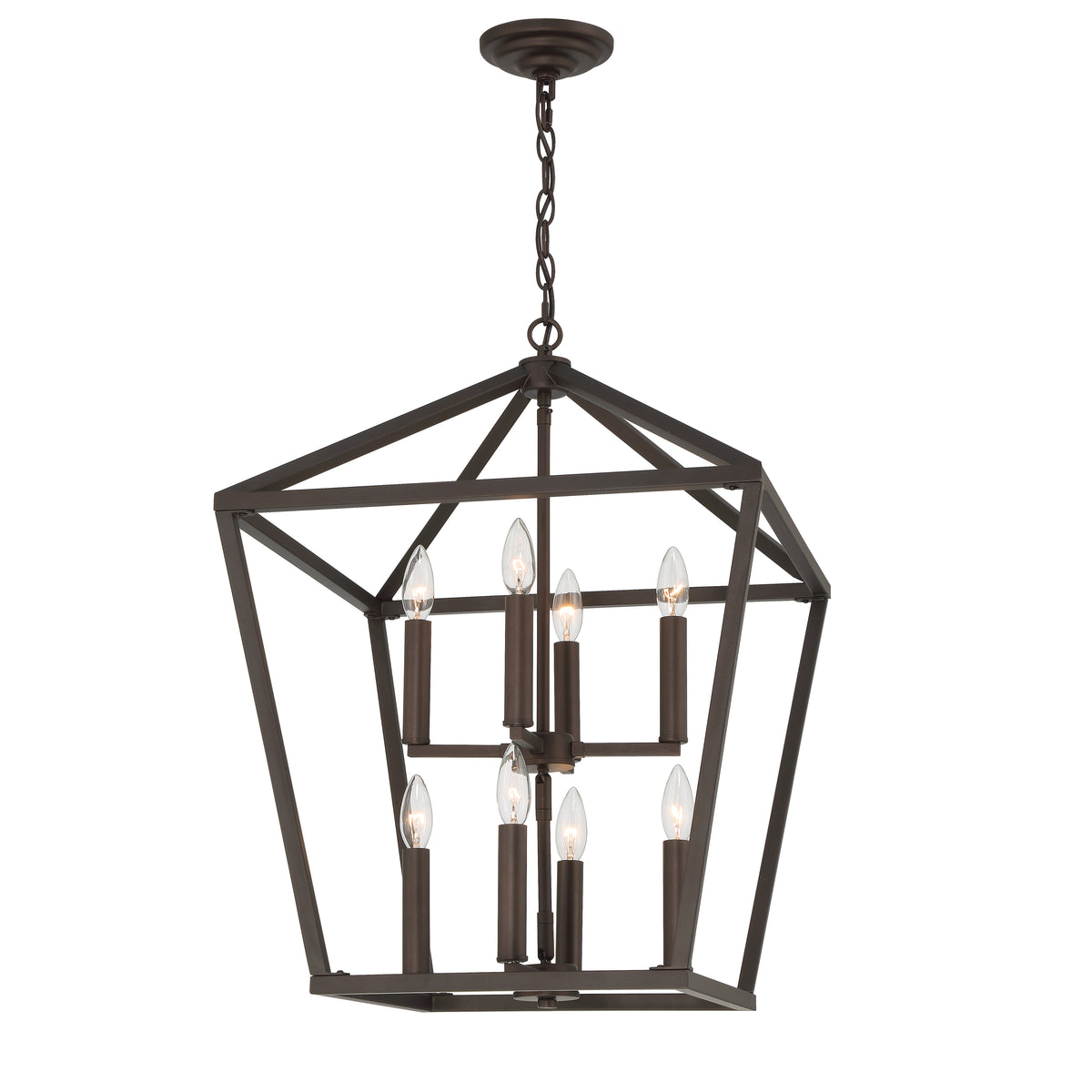 8 - Light Lantern Geometric Chandelier SJS10308ORB