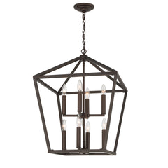 8 - Light Lantern Geometric Chandelier SJS10308ORB