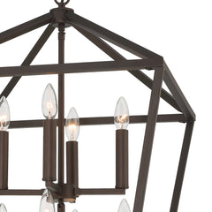 8 - Light Lantern Geometric Chandelier SJS10308ORB