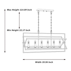 6 - Light Kitchen Island Pendant SJS10606BK-BD