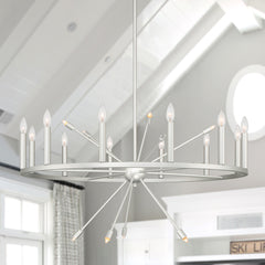 22 - Light Candle Style Wagon Wheel Chandelier SJS90922WAS