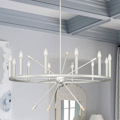 22 - Light Candle Style Wagon Wheel Chandelier SJS90922WAS