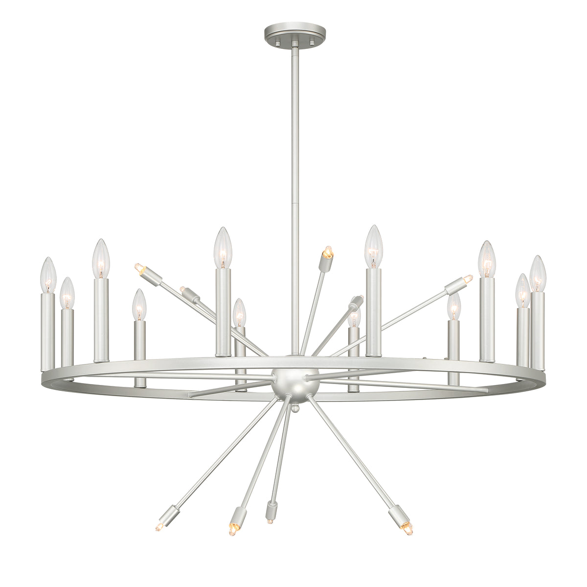 22 - Light Candle Style Wagon Wheel Chandelier SJS90922WAS