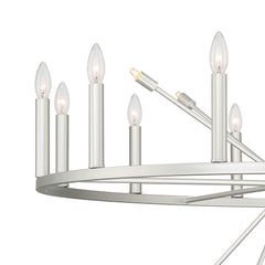 22 - Light Candle Style Wagon Wheel Chandelier SJS90922WAS