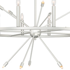 22 - Light Candle Style Wagon Wheel Chandelier SJS90922WAS