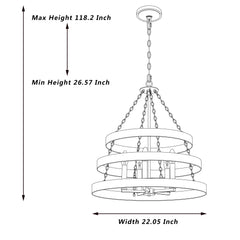 5 - Light Candle Style Wagon Wheel Chandelier SJT30305BK-BD