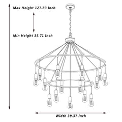 15 - Light Unique Wagon Wheel Chandelier SJW20814BK