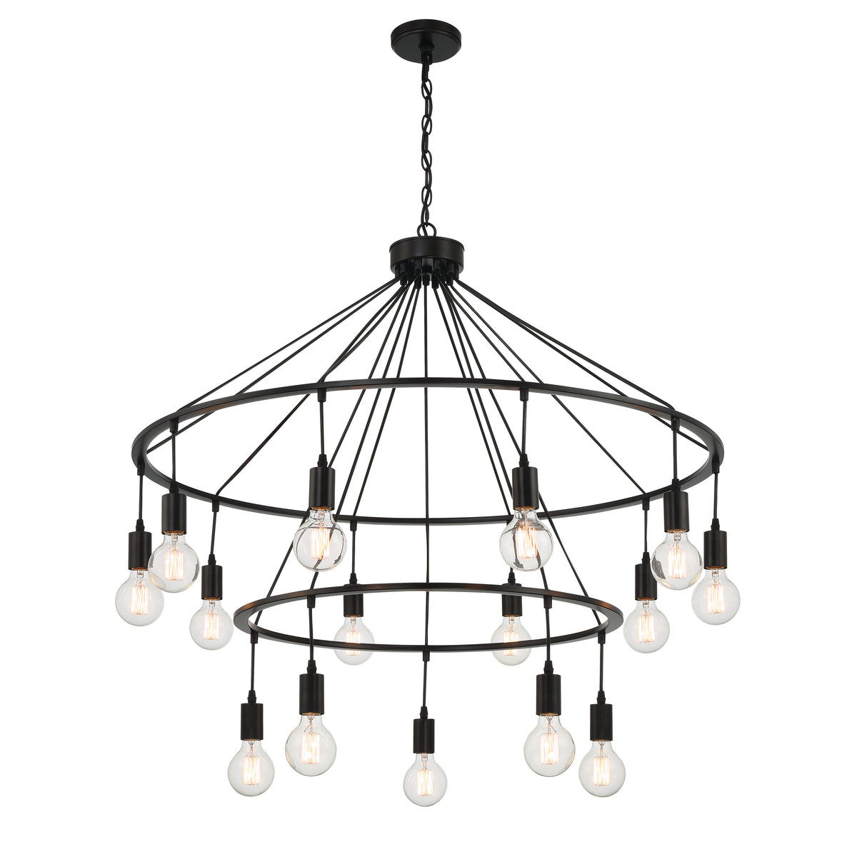 15 - Light Unique Wagon Wheel Chandelier SJW20814BK