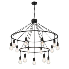 15 - Light Unique Wagon Wheel Chandelier SJW20814BK