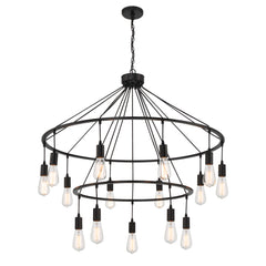 15 - Light Unique Wagon Wheel Chandelier SJW20814BK