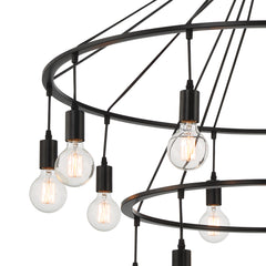 15 - Light Unique Wagon Wheel Chandelier SJW20814BK