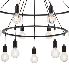 15 - Light Unique Wagon Wheel Chandelier SJW20814BK