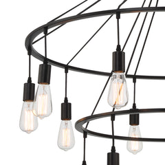 15 - Light Unique Wagon Wheel Chandelier SJW20814BK