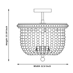 2 - Light 12.6'' Unique/Statement Bowl Flush Mount SYB2002RB-DK