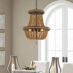 3-Light Lantern Empire Chandelier with Beaded Accents SYB3203RB-DK