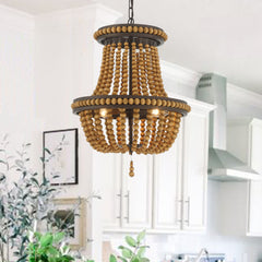 3-Light Lantern Empire Chandelier with Beaded Accents SYB3203RB-DK