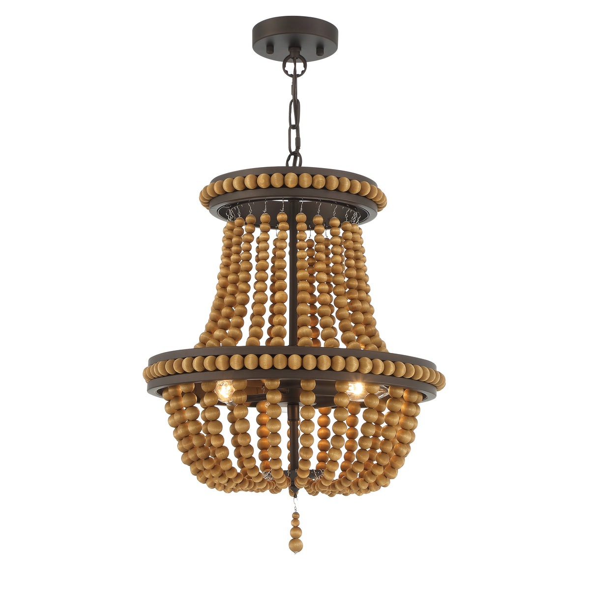 3-Light Lantern Empire Chandelier with Beaded Accents SYB3203RB-DK