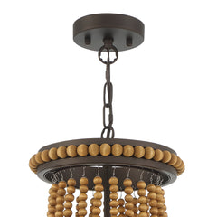 3-Light Lantern Empire Chandelier with Beaded Accents SYB3203RB-DK