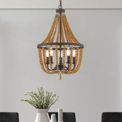 5 - Light Candle Style Empire Chandelier with Beaded Accents SYB3215RB-DK