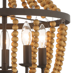 5 - Light Candle Style Empire Chandelier with Beaded Accents SYB3215RB-DK