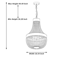 5-Light Unique Empire Chandelier with Beaded Accents SYB5265DW-LT