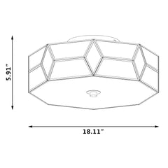 4 - Light 18.11" Unique/Statement Geometric Flush Mount SYBG1324-BD