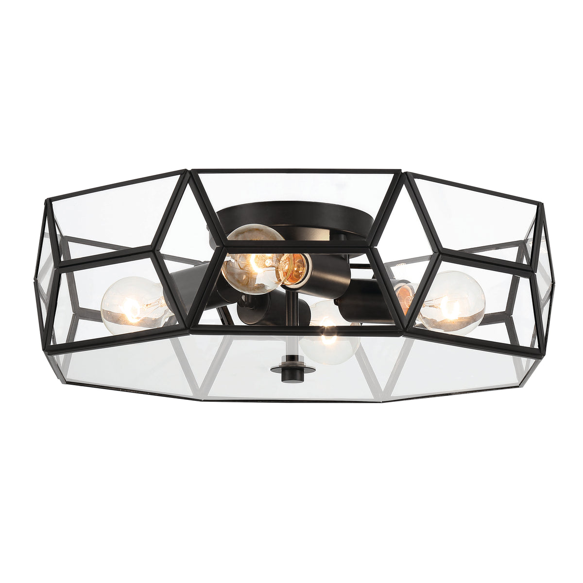 4 - Light 18.11" Unique/Statement Geometric Flush Mount SYBG1324-BK