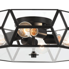 4 - Light 18.11" Unique/Statement Geometric Flush Mount SYBG1324-BK