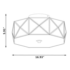 4 - Light 16.93" Unique/Statement Geometric Flush Mount SYBG1704-BD