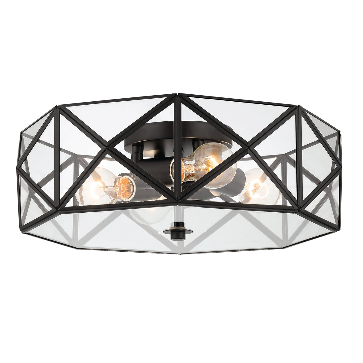 4 - Light 16.93" Unique/Statement Geometric Flush Mount SYBG1704-BK