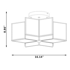 2 - Light 16.14'' Unique/Statement Star Semi Flush Mount SYBG2602-BD