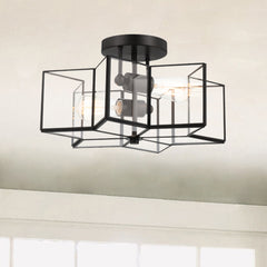 2 - Light 16.14'' Unique/Statement Star Semi Flush Mount SYBG2602-BK