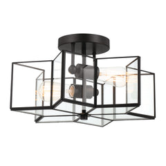 2 - Light 16.14'' Unique/Statement Star Semi Flush Mount SYBG2602-BK