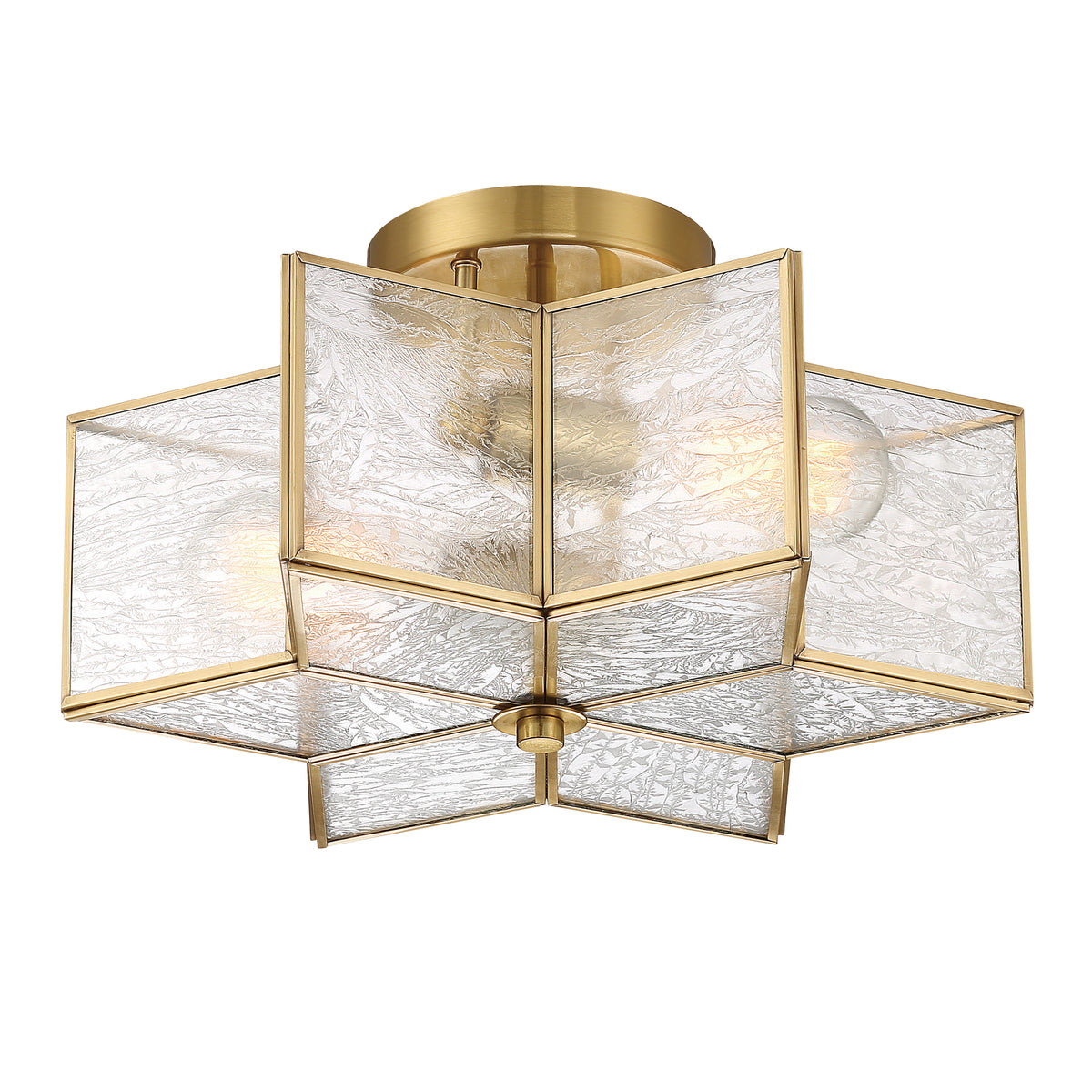 2 - Light 16.14'' Unique/Statement Star Semi Flush Mount SYBG2602BH-BK