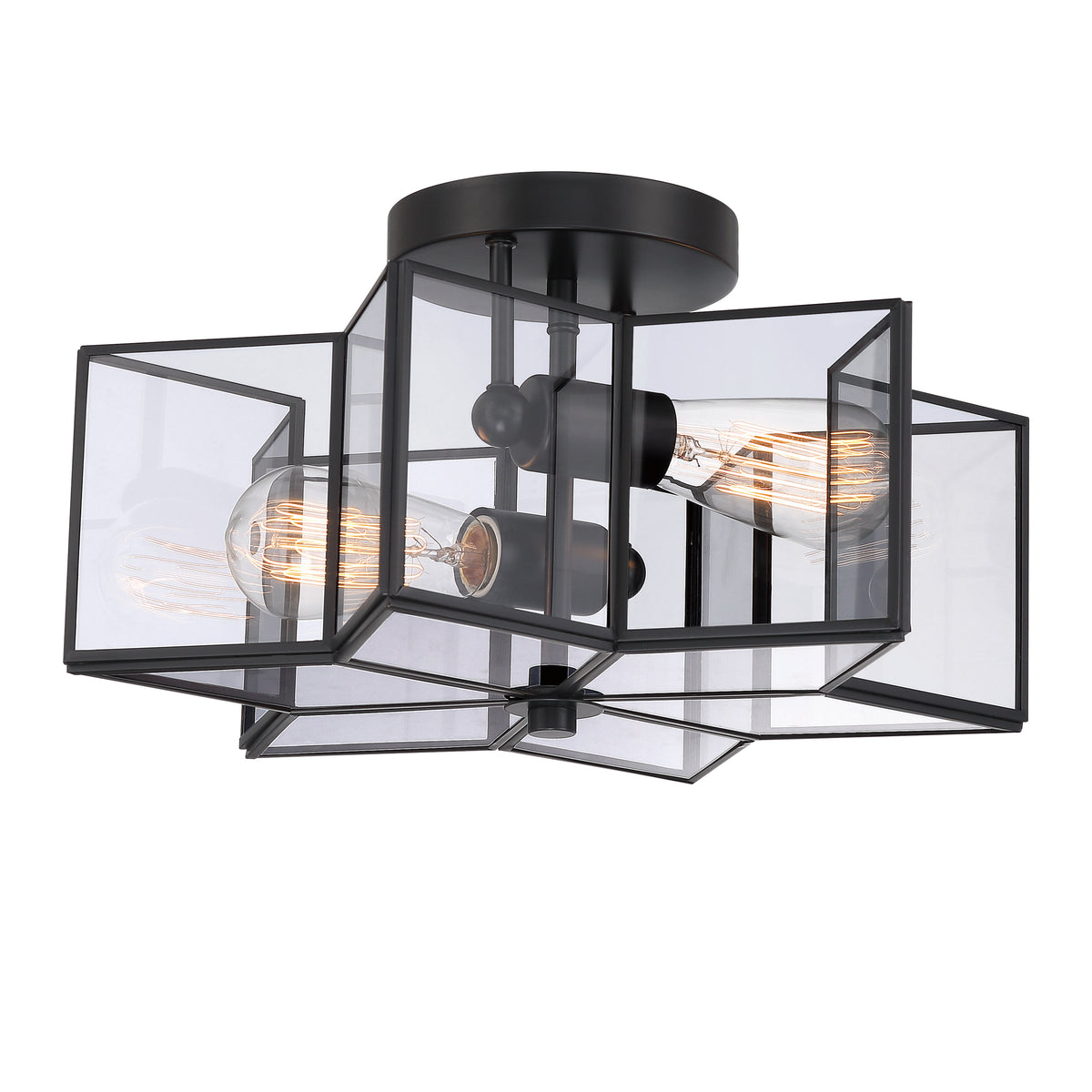 2 - Light 16.14'' Unique/Statement Star Semi Flush Mount SYBG2602HS-BK