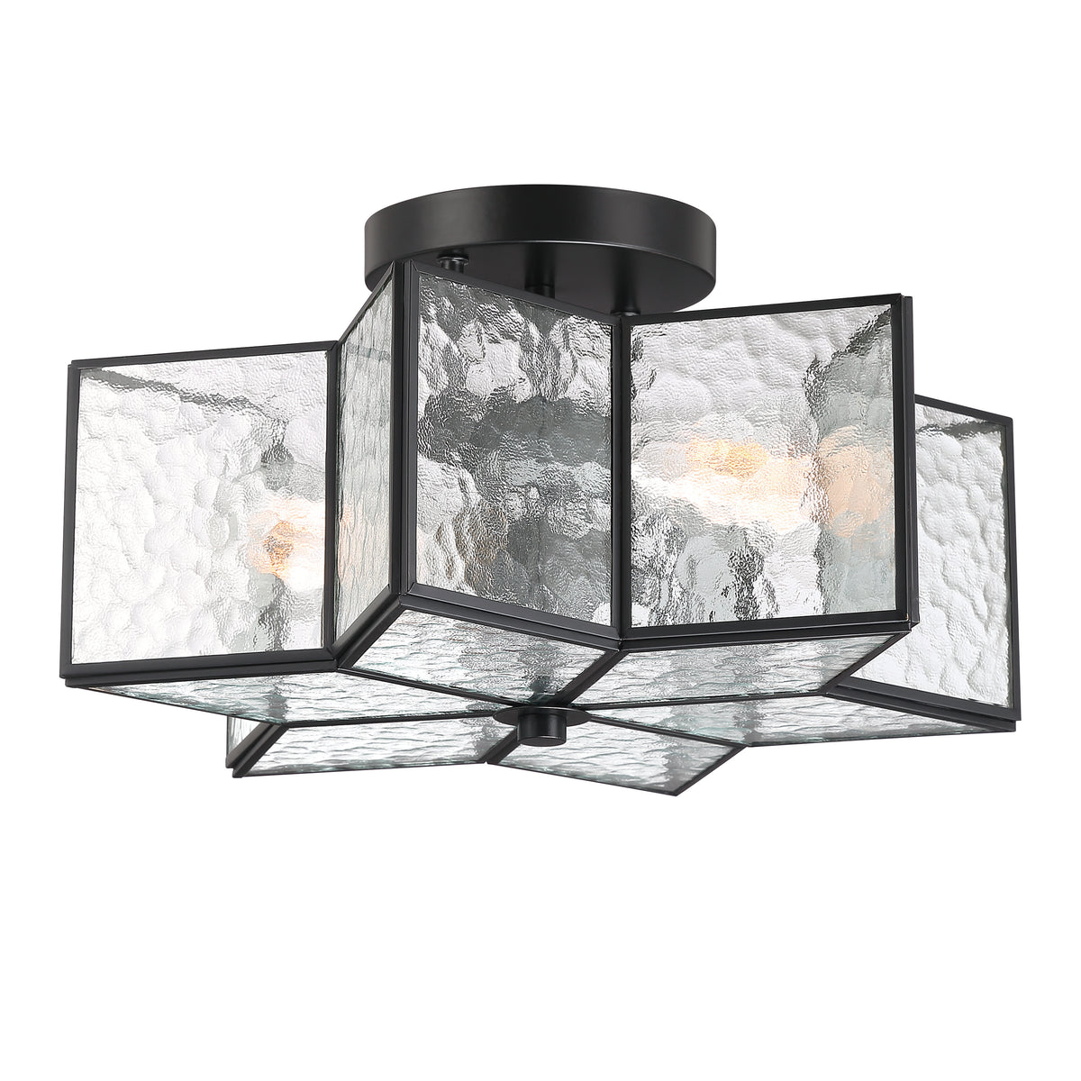 2 - Light 16.14'' Unique/Statement Star Semi Flush Mount SYBG2602SW-BK