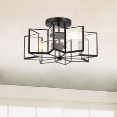 2 - Light 16.14'' Unique/Statement Star Semi Flush Mount SYBG2832-BK