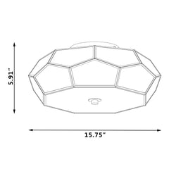 3 - Light 15.75'' Unique/Statement Geometric Flush Mount SYBG3103-BD